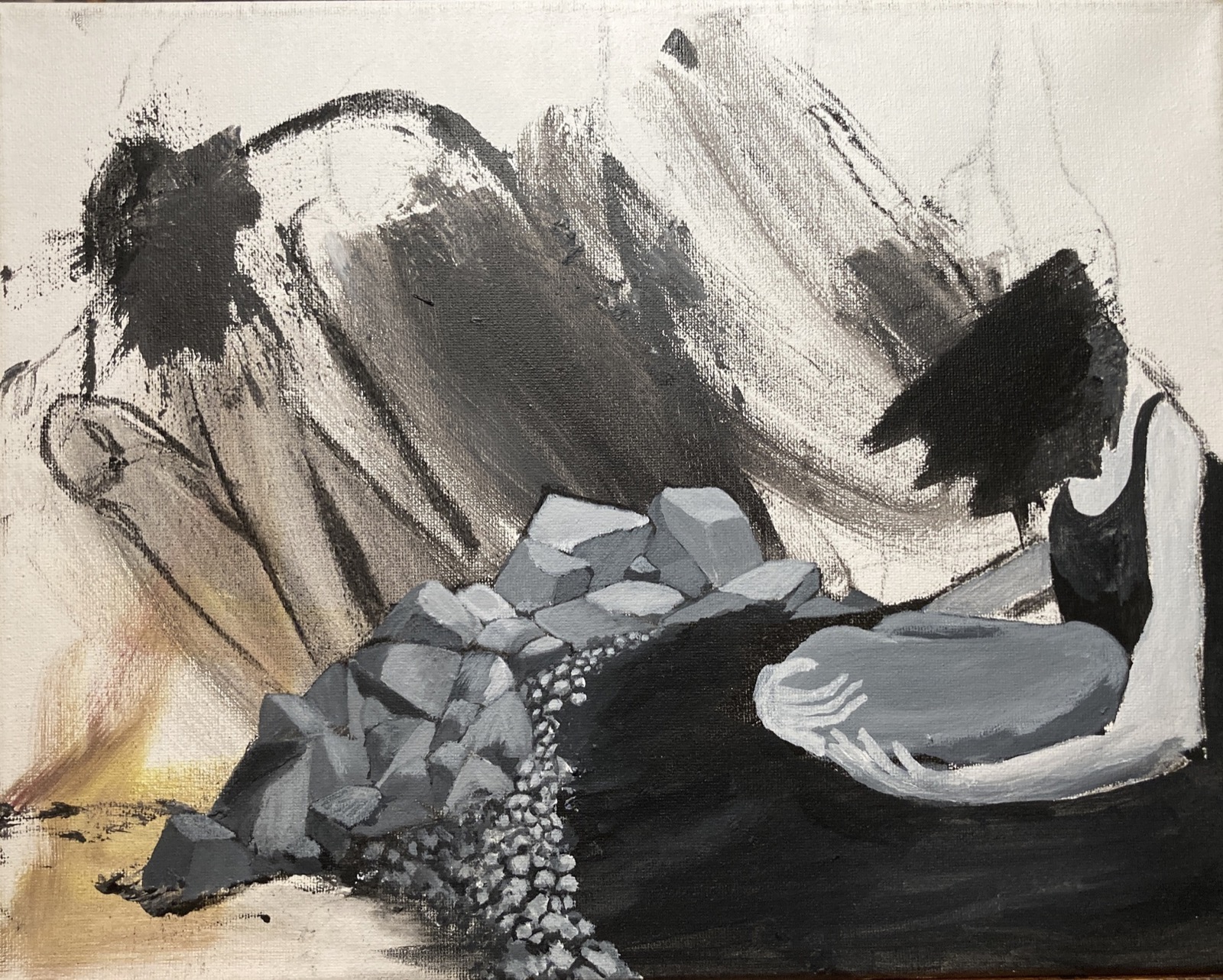 Rubble, acrylic