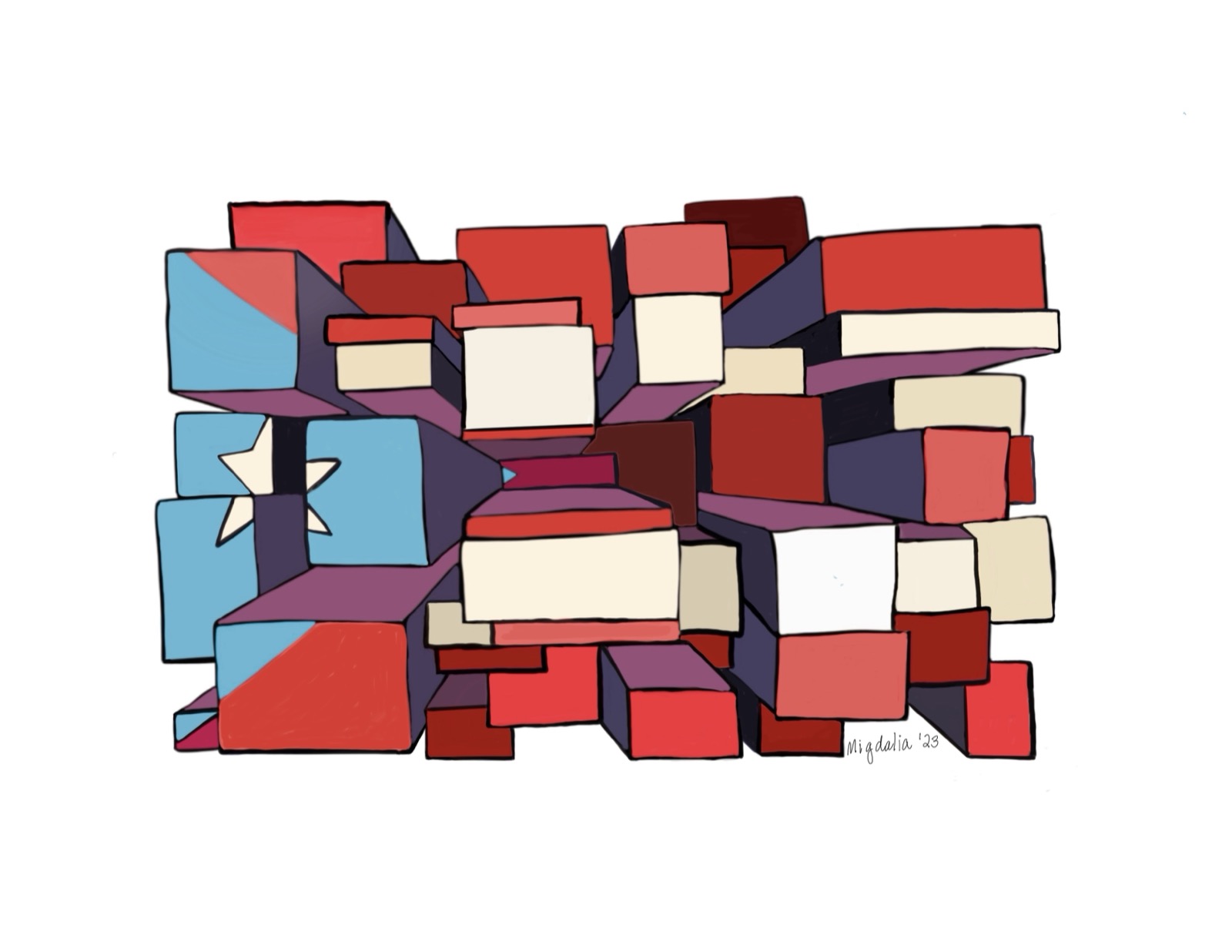Layered Flag 8x10 Small, digital