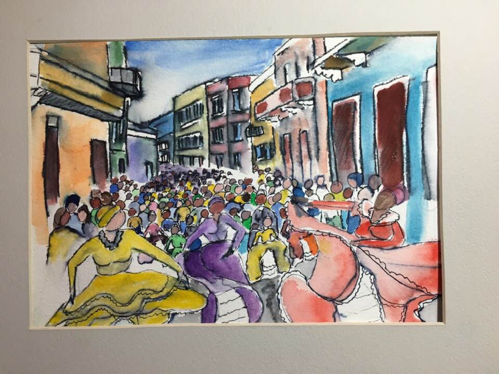 Dancing in the Street, watercolor